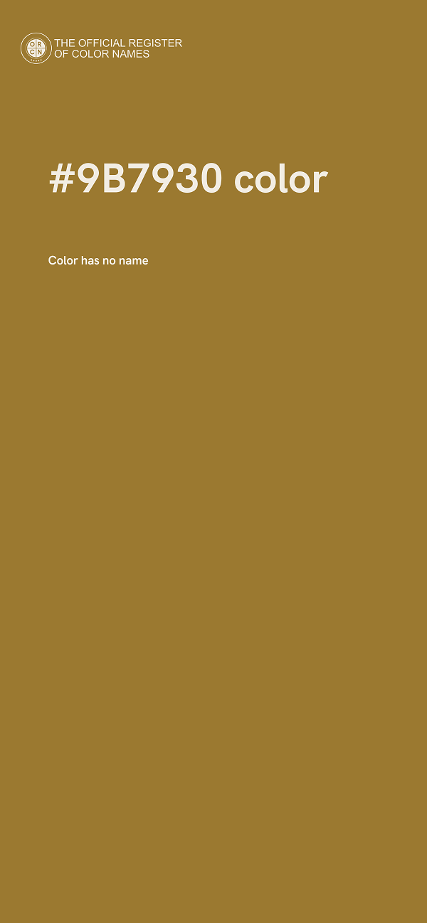 #9B7930 color image