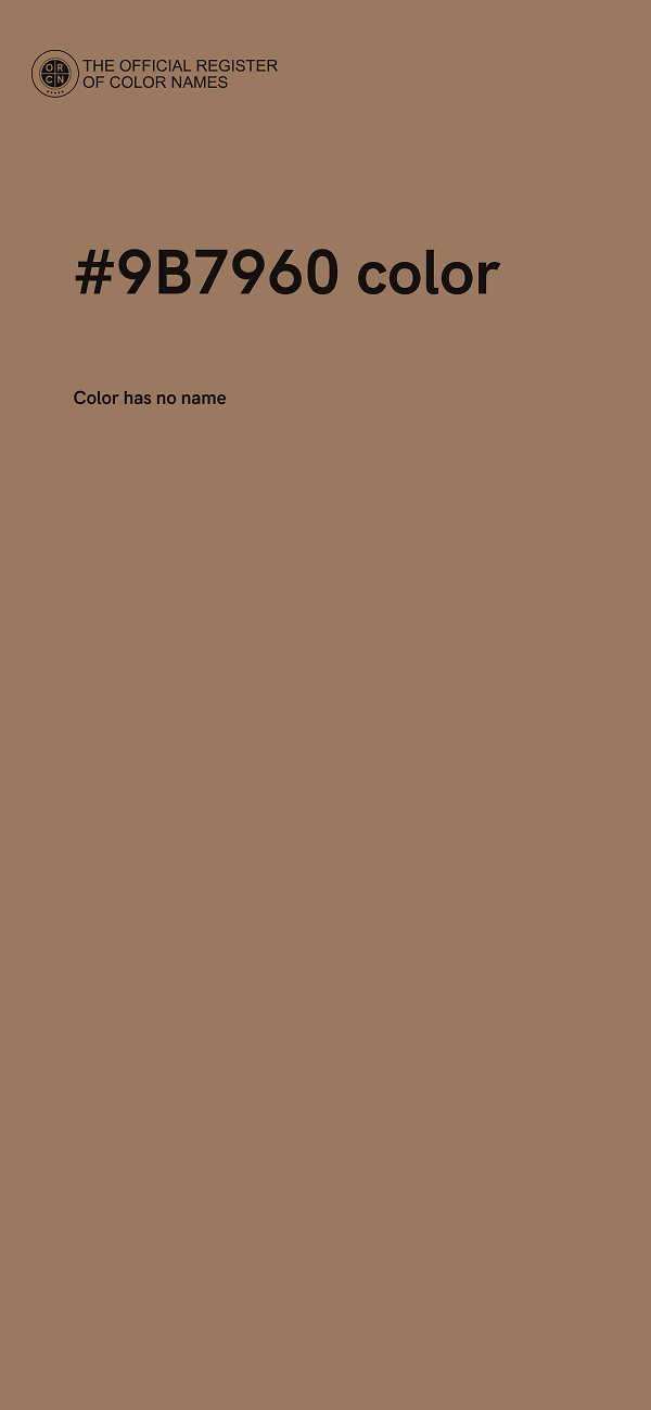 #9B7960 color image