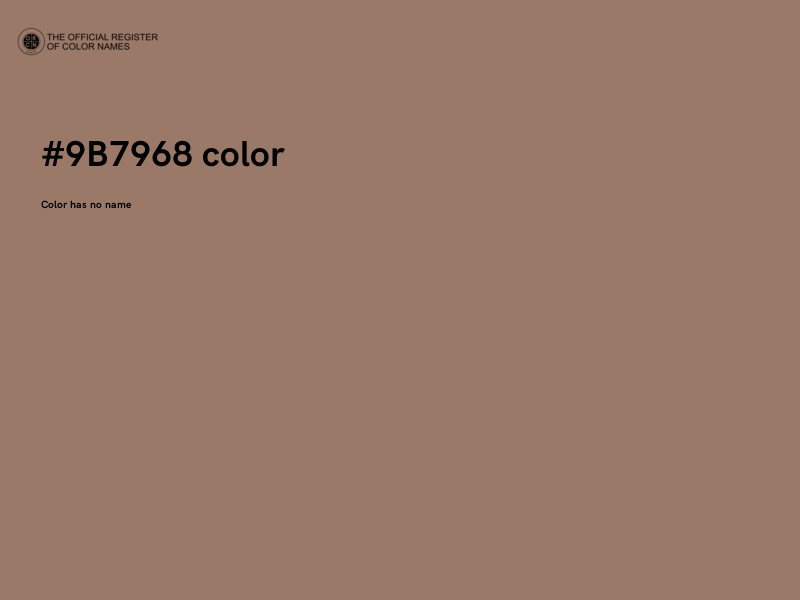 #9B7968 color image