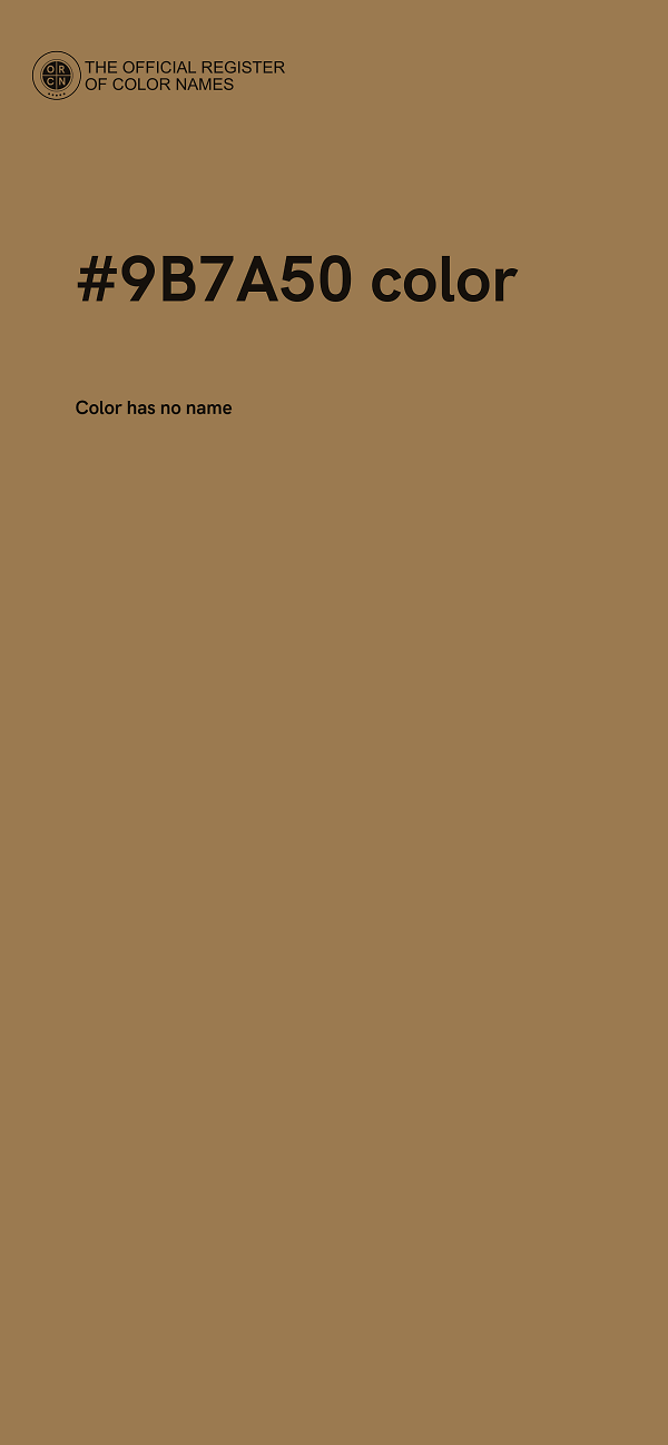 #9B7A50 color image