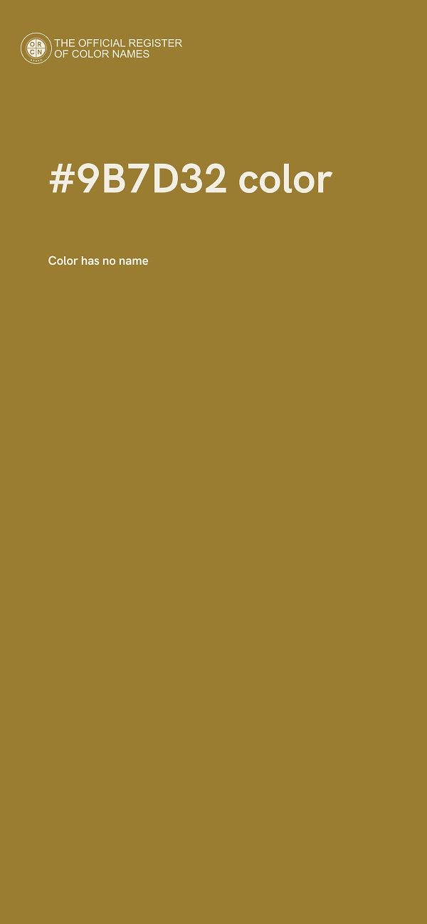 #9B7D32 color image