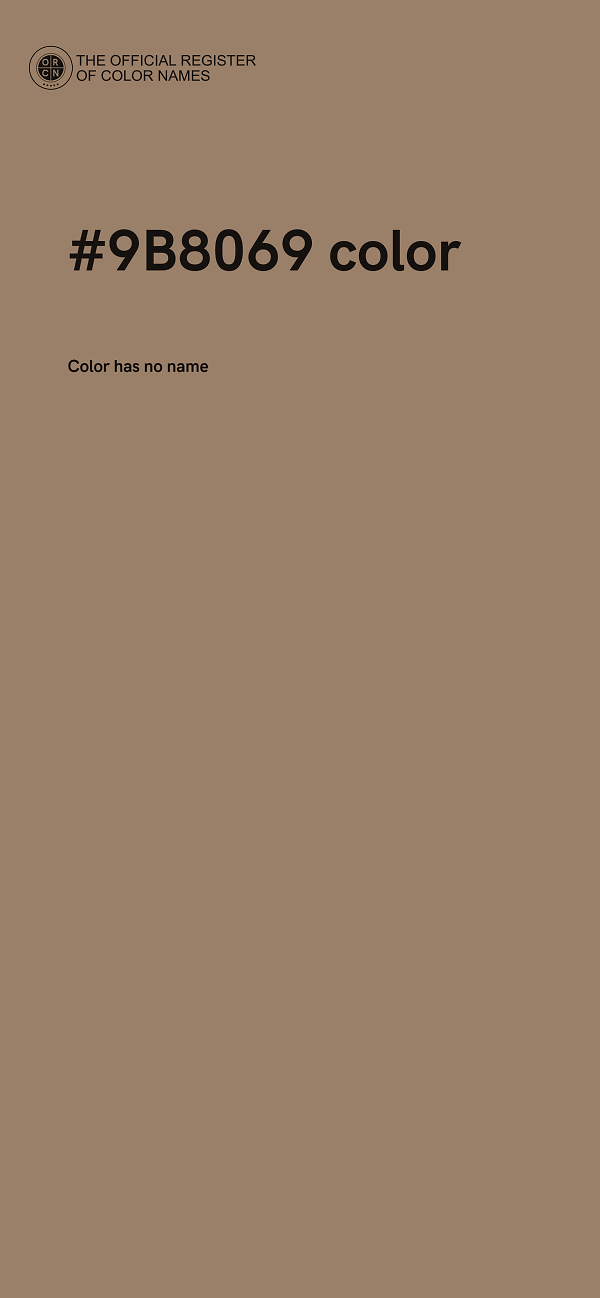 #9B8069 color image