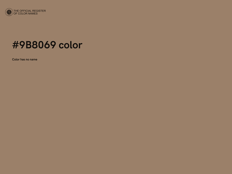 #9B8069 color image
