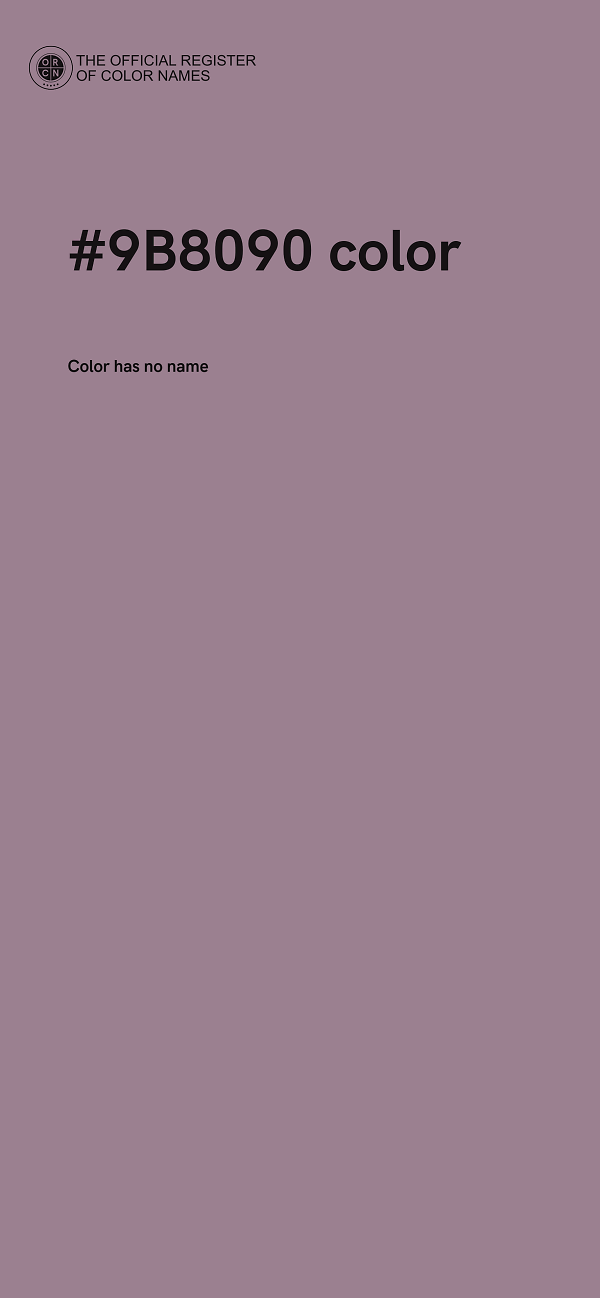 #9B8090 color image