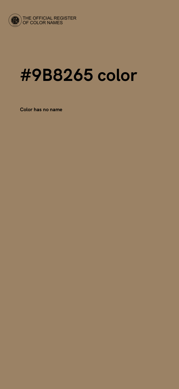 #9B8265 color image