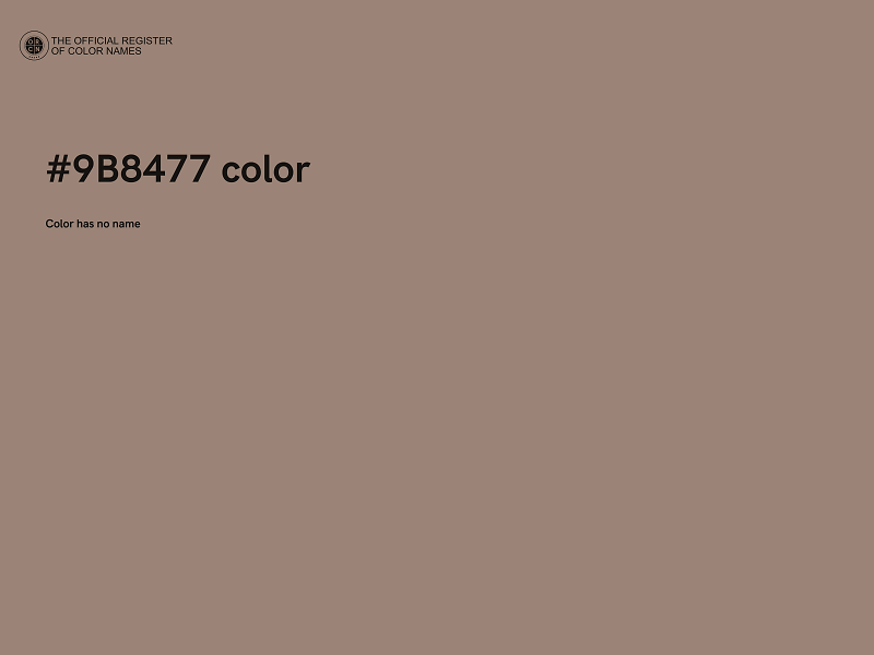 #9B8477 color image