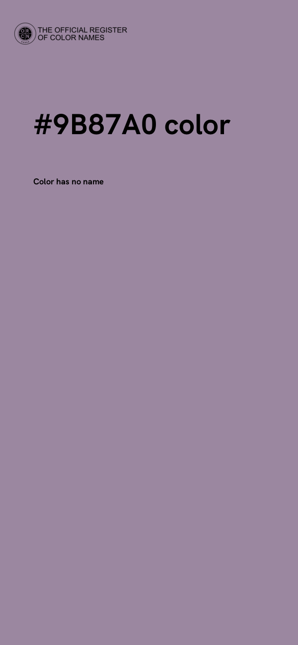 #9B87A0 color image