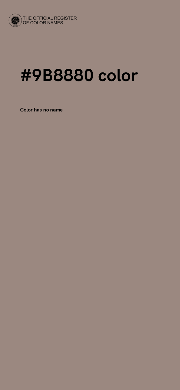 #9B8880 color image