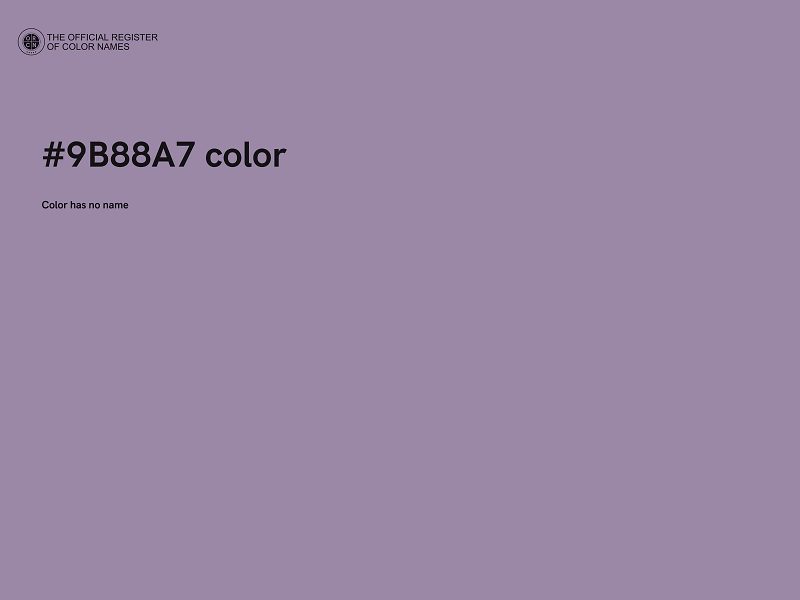 #9B88A7 color image