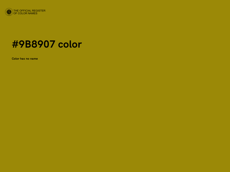 #9B8907 color image