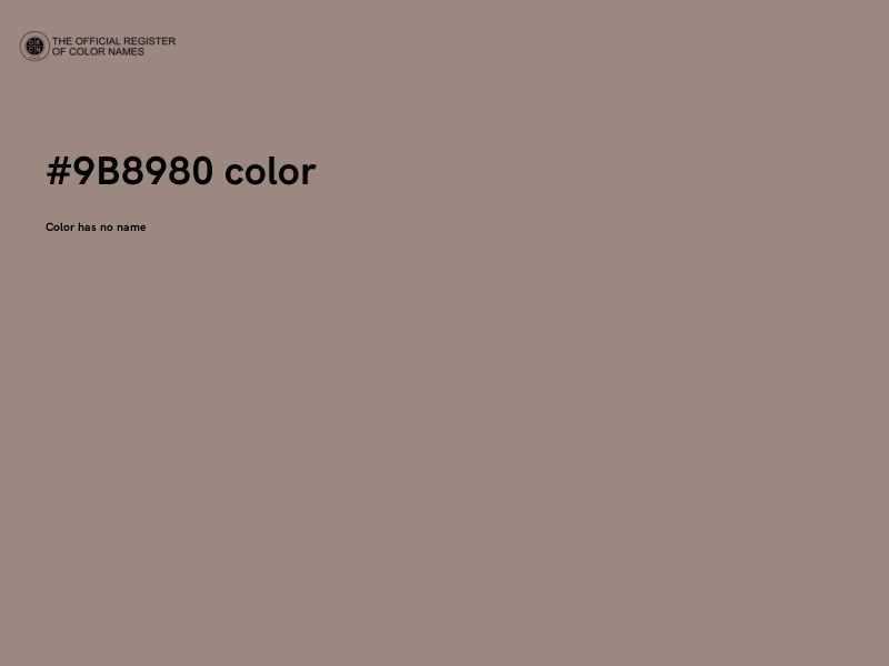 #9B8980 color image