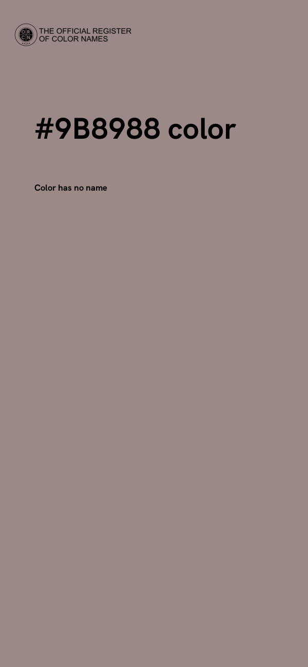 #9B8988 color image