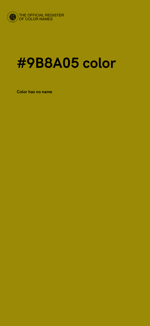 #9B8A05 color image