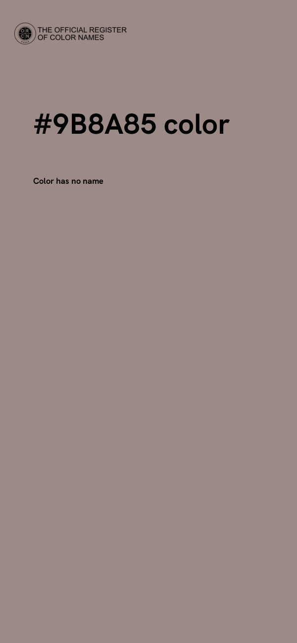 #9B8A85 color image