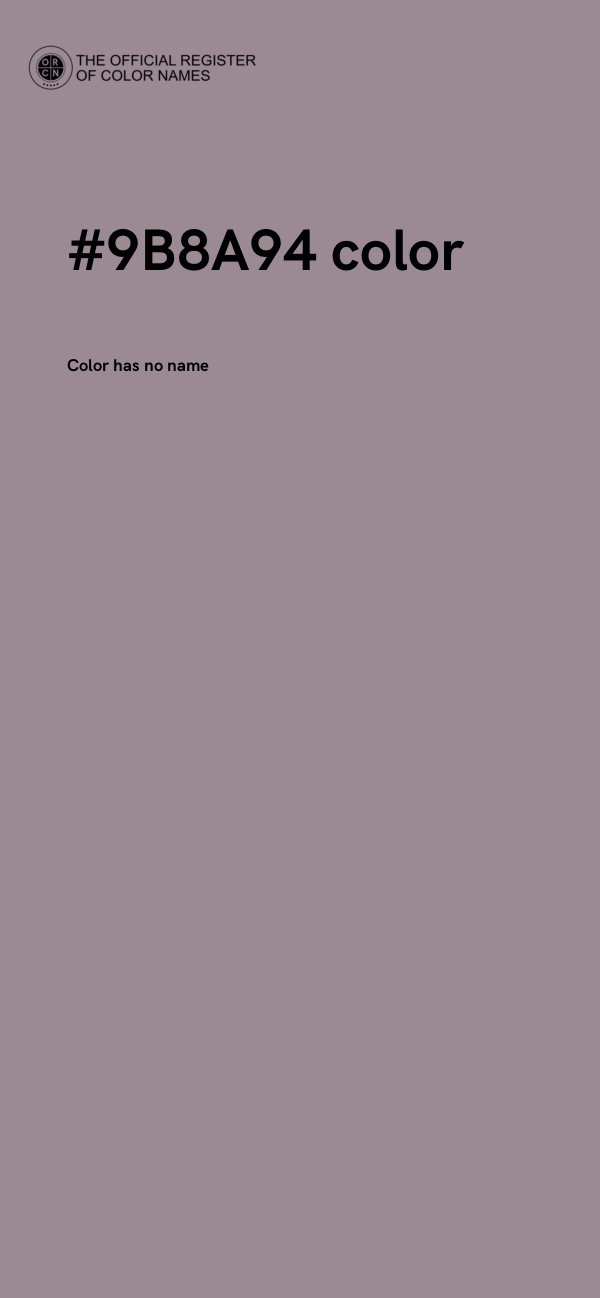 #9B8A94 color image
