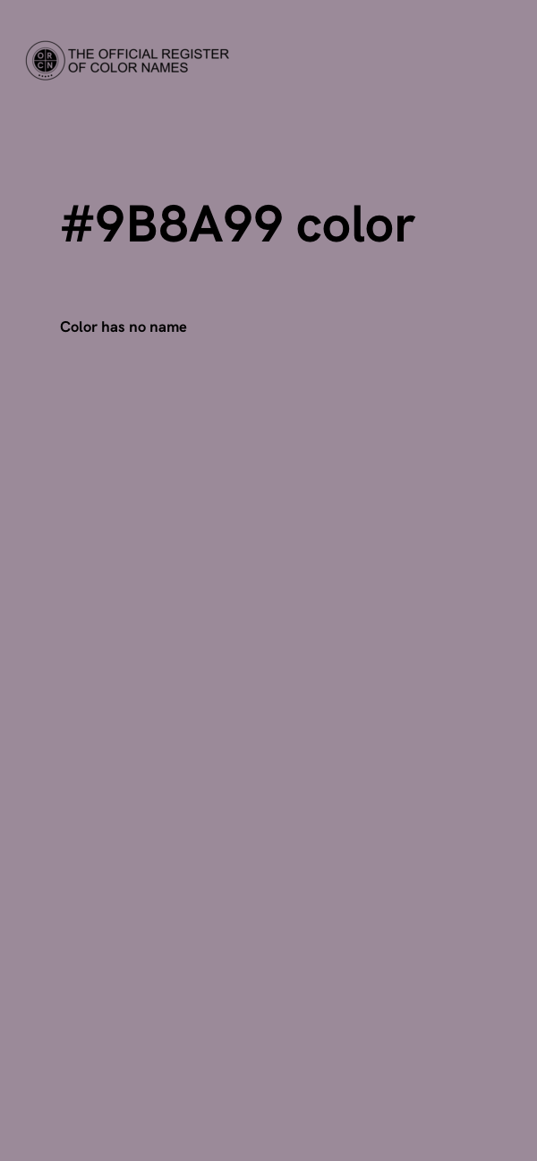 #9B8A99 color image