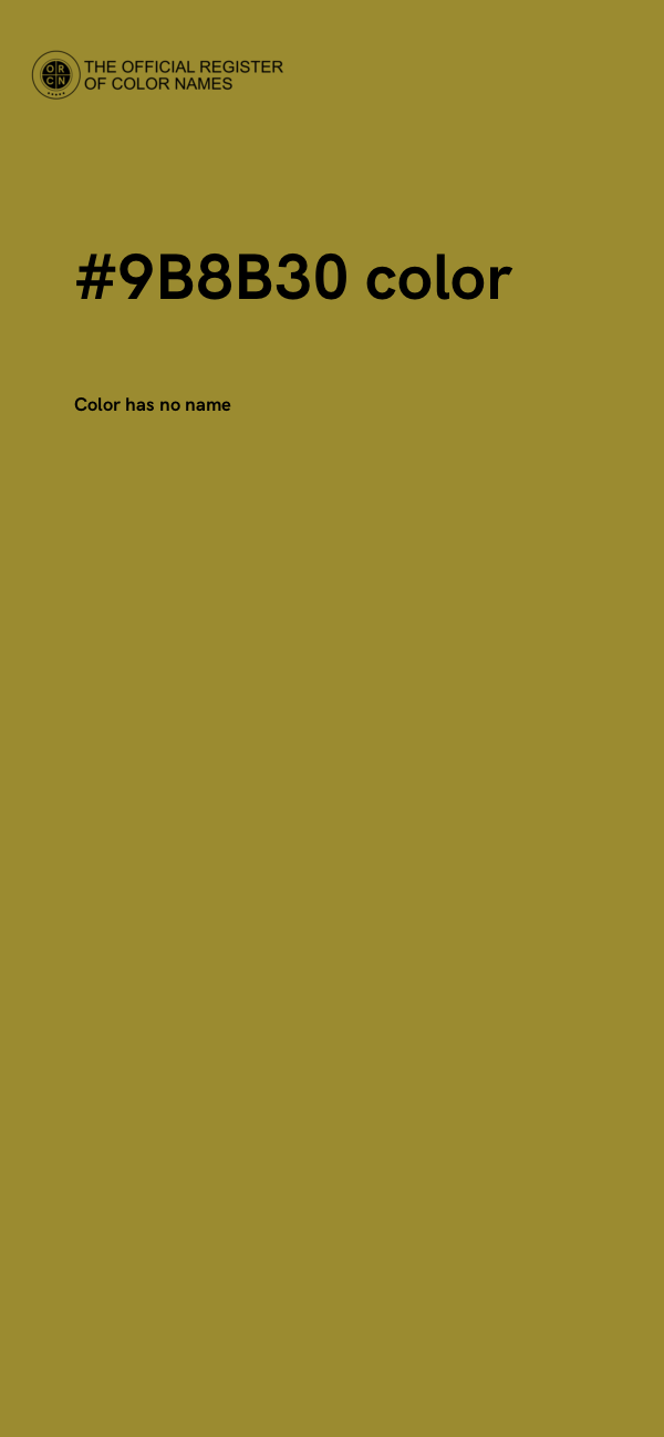 #9B8B30 color image