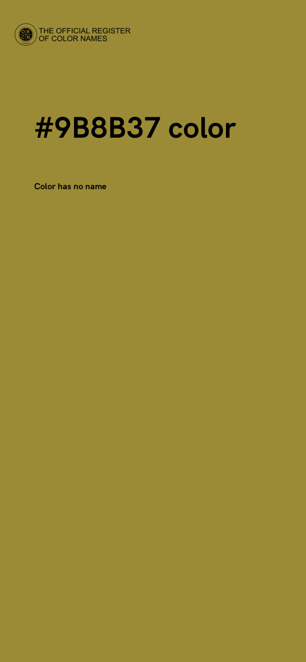 #9B8B37 color image