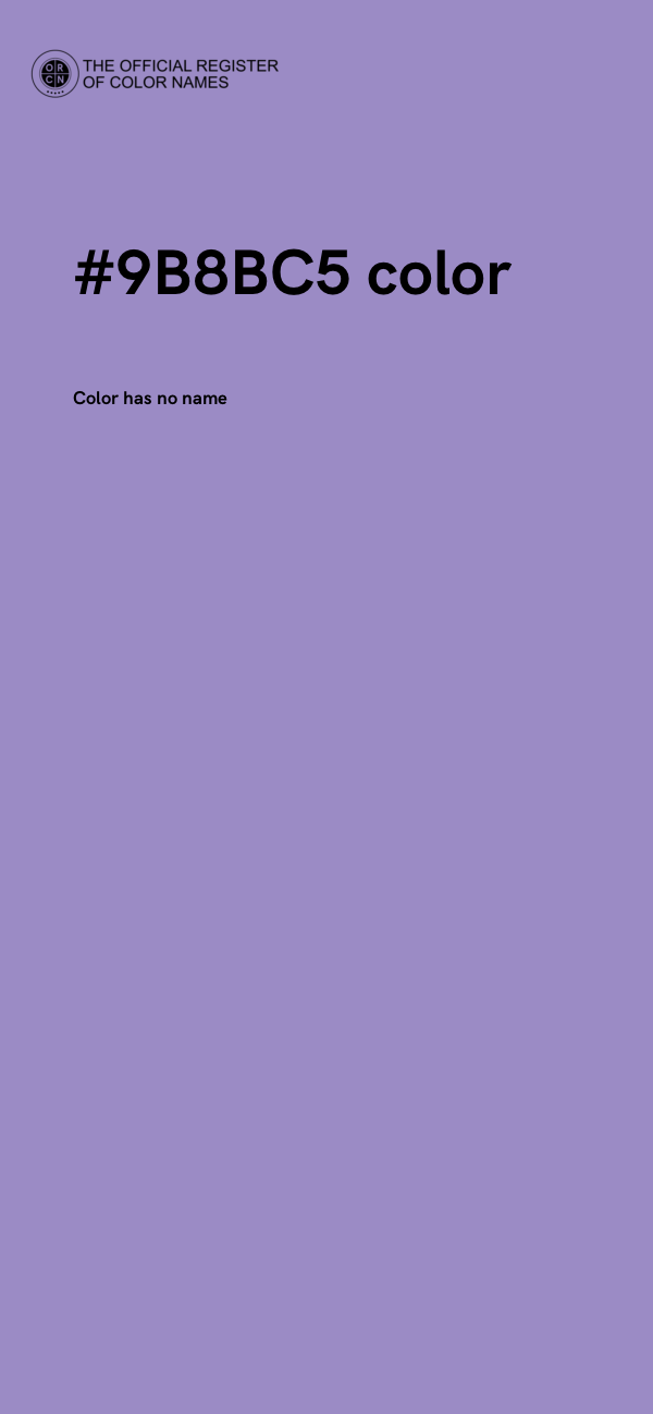 #9B8BC5 color image