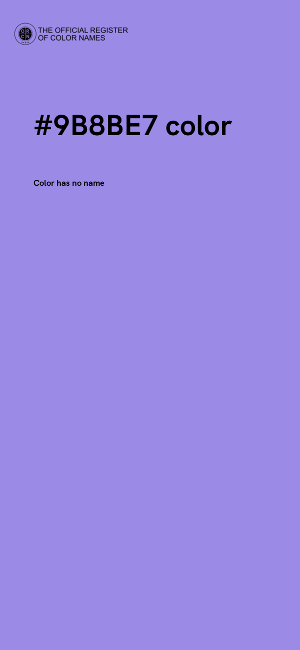 #9B8BE7 color image