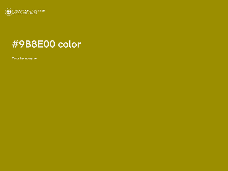 #9B8E00 color image