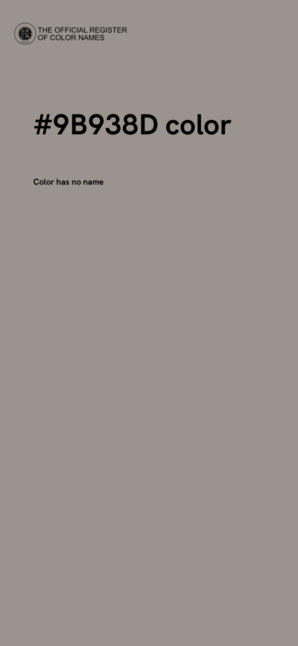 #9B938D color image