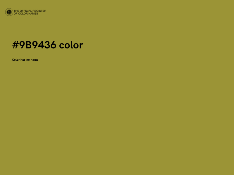 #9B9436 color image