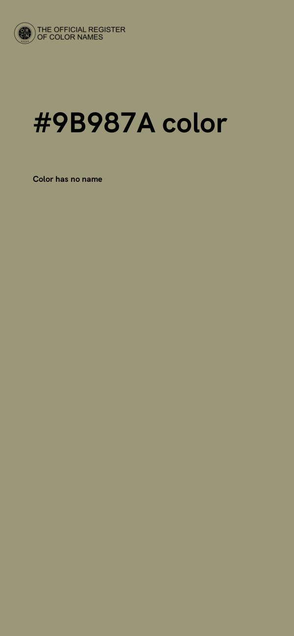 #9B987A color image