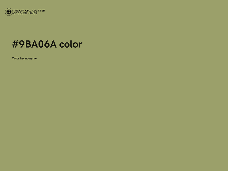 #9BA06A color image