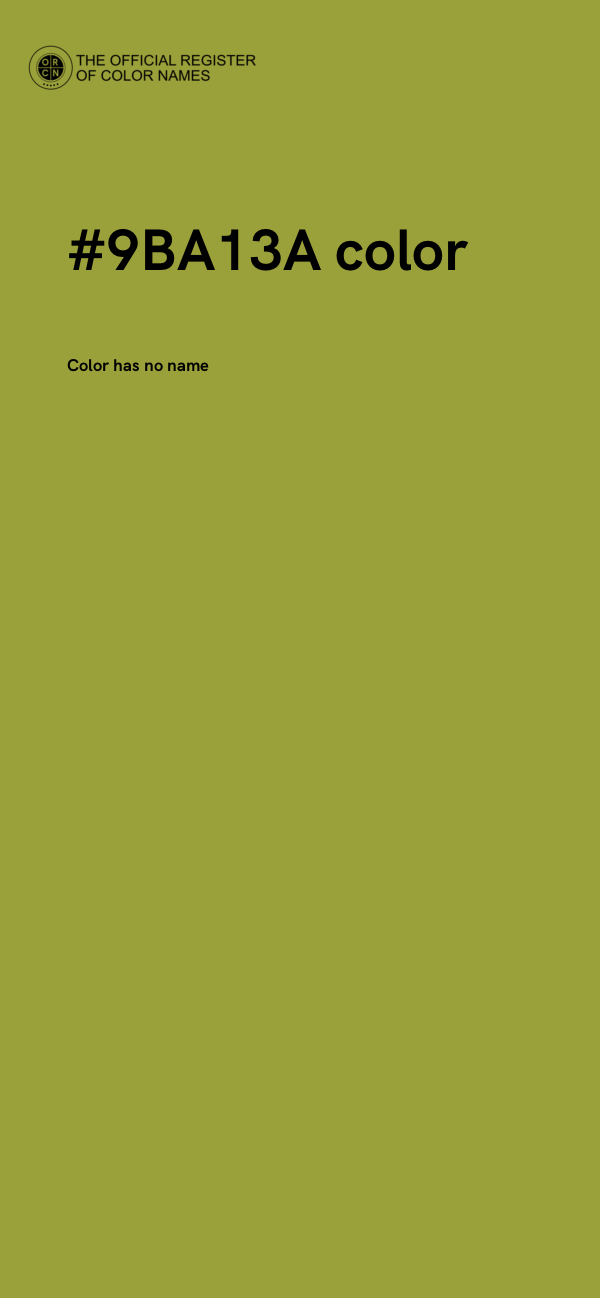 #9BA13A color image