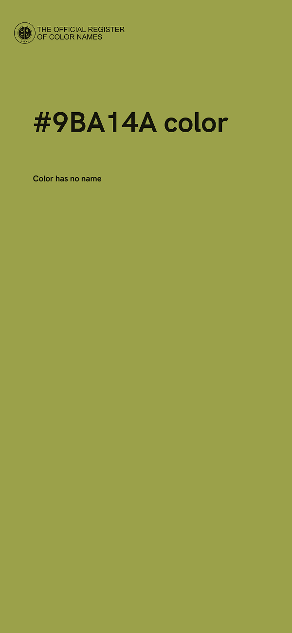#9BA14A color image