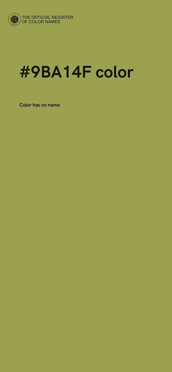 #9BA14F color image