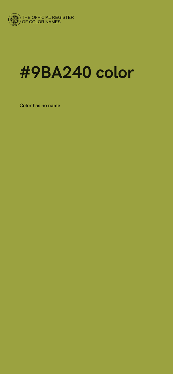 #9BA240 color image