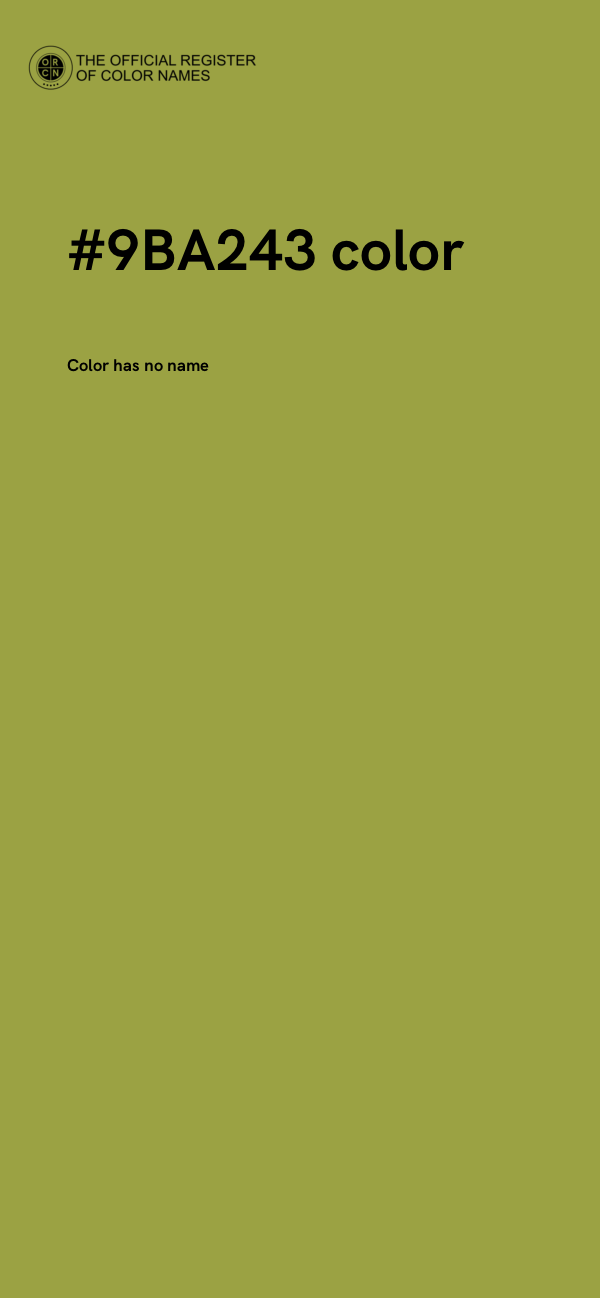 #9BA243 color image