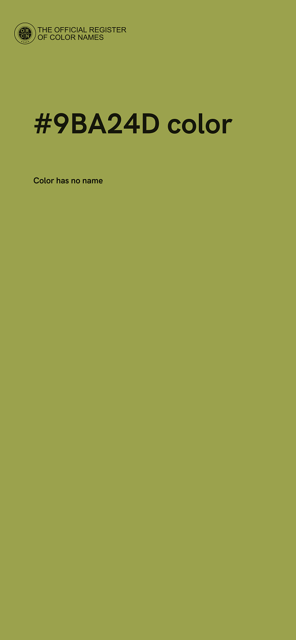 #9BA24D color image