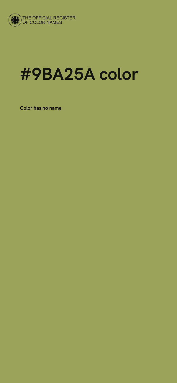 #9BA25A color image