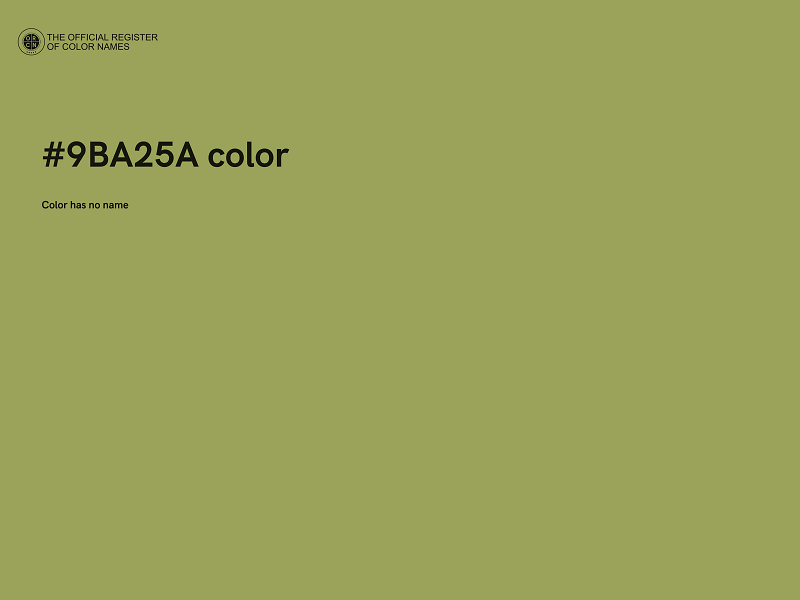 #9BA25A color image