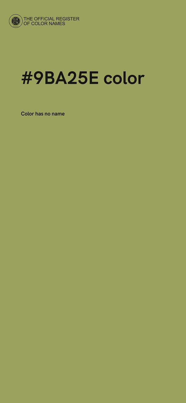 #9BA25E color image