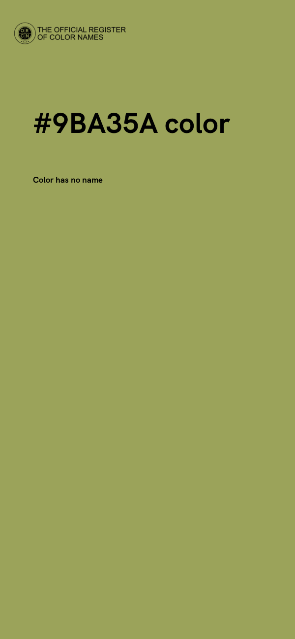 #9BA35A color image