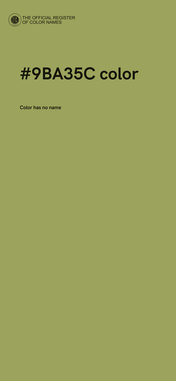 #9BA35C color image