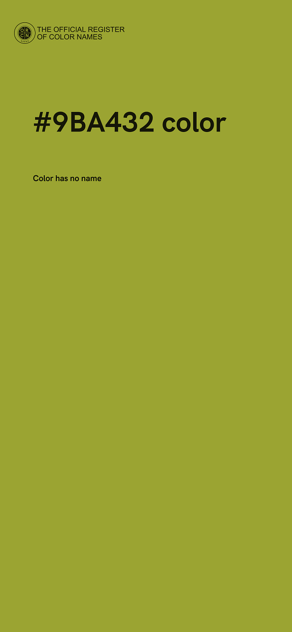 #9BA432 color image