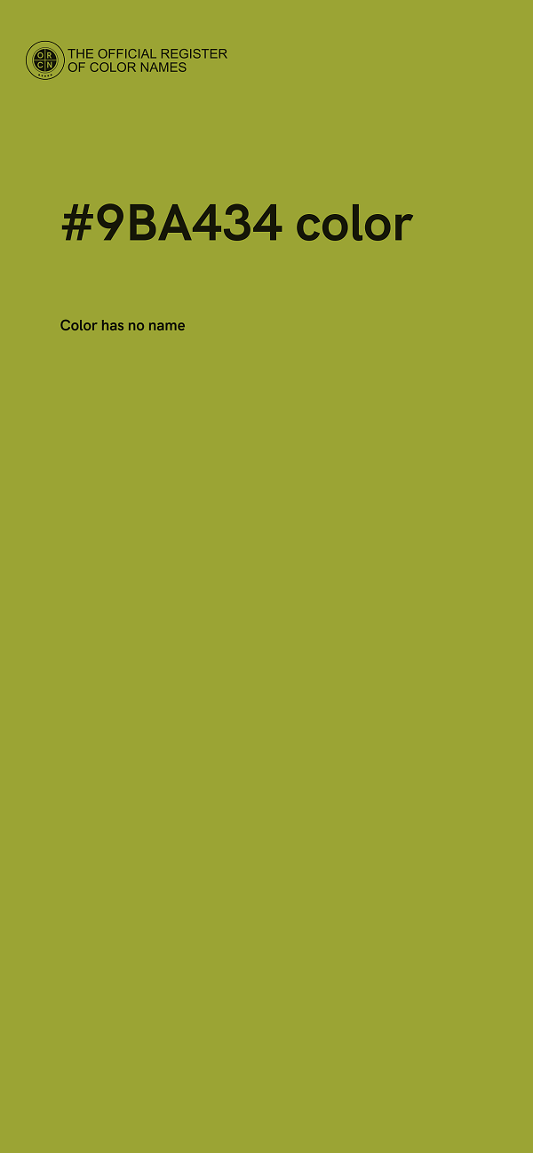 #9BA434 color image