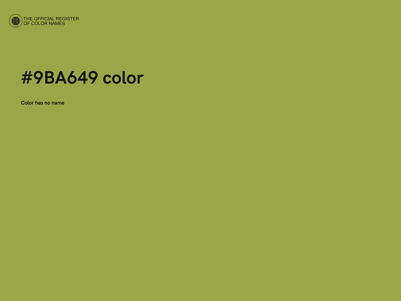 #9BA649 color image