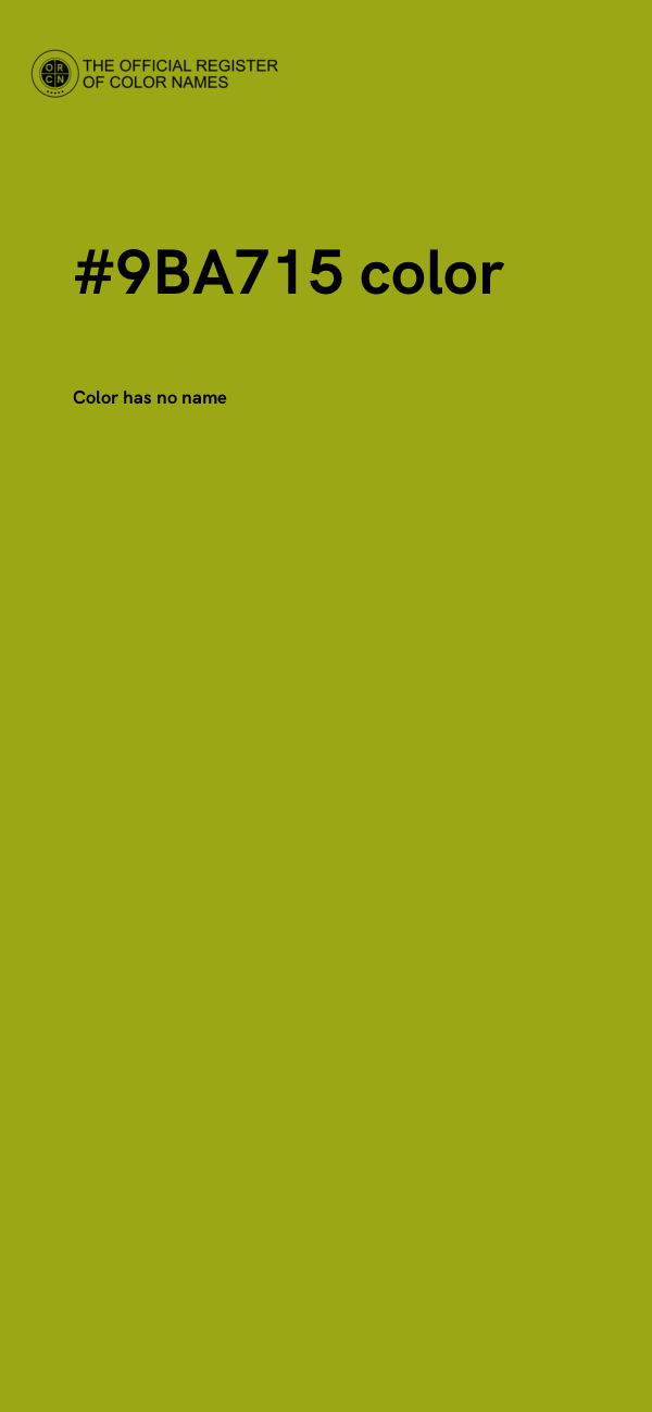 #9BA715 color image