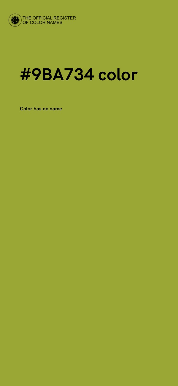 #9BA734 color image