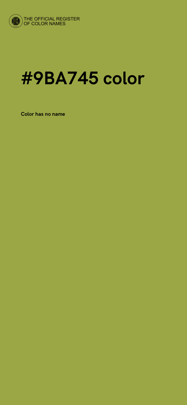 #9BA745 color image
