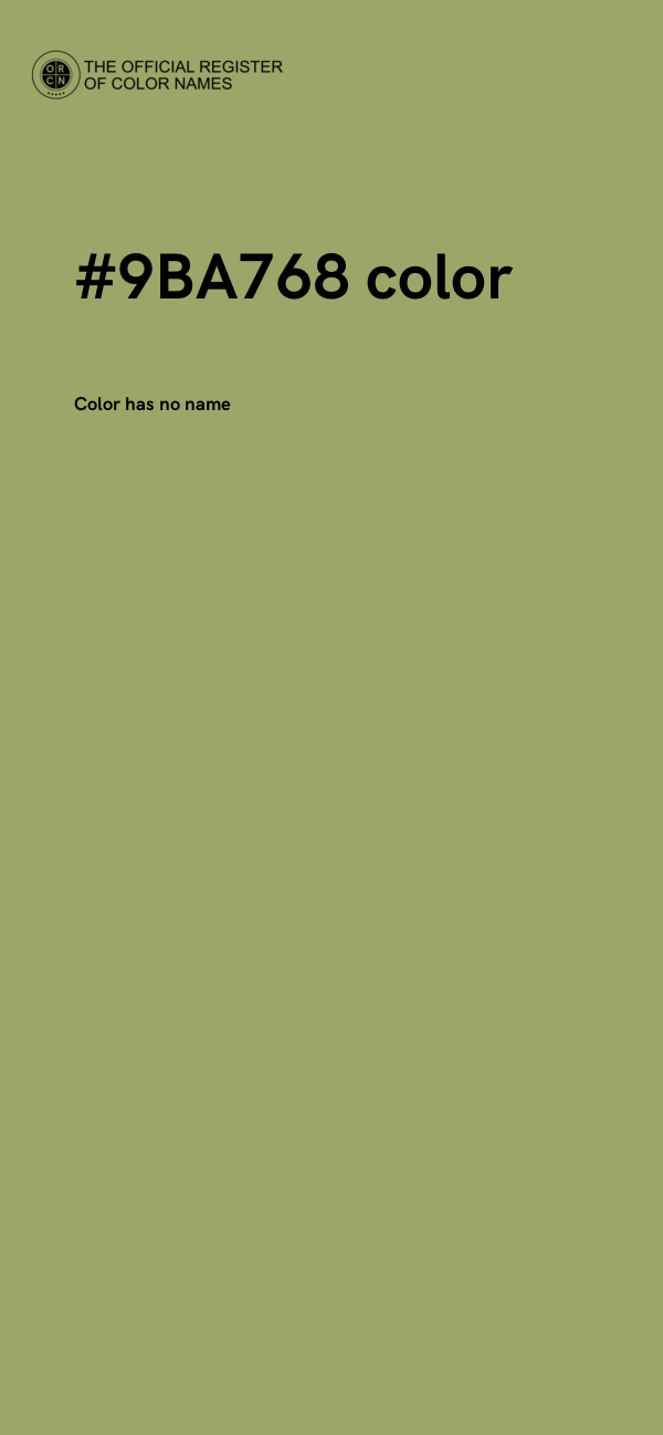 #9BA768 color image