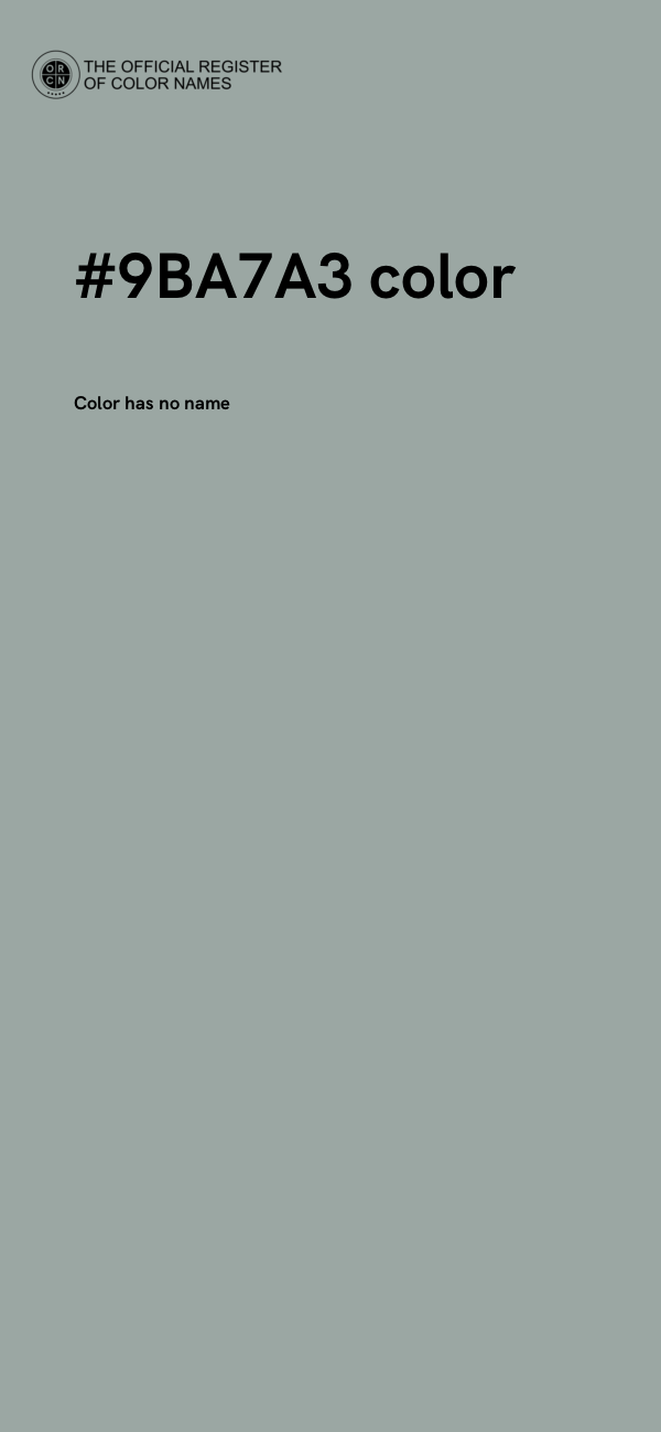 #9BA7A3 color image