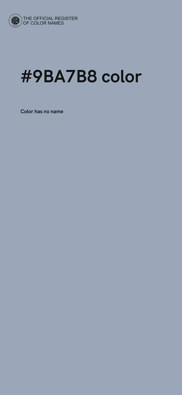 #9BA7B8 color image