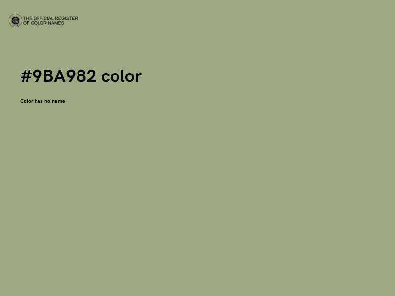 #9BA982 color image